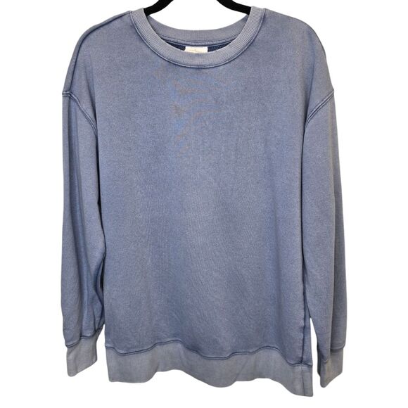 Colsie Women's M Oversized Blue Crewneck Long Sleeve Sweater - Picture 1 of 16